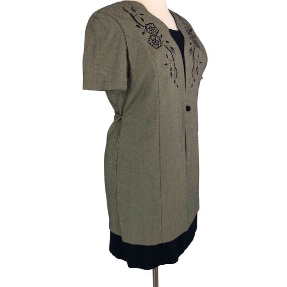 Miss Dorby Career Shift Dress Knee Length Herringbone Lagenlook Size 16P - Picture 8 of 10